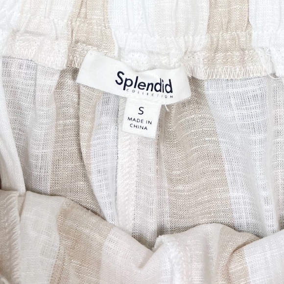 NWT Splendid Maui Linen Blend Striped High Waisted Shorts - Picture 6 of 9